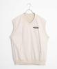 WEGO Nylon Layered Short Sleeve Loose Street Size Beige Men's 2-Piece V-Neck Vest, T-Shirt, Fit, Style, Spring/Summer Outfit, Gift, Present,