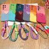 Applicable to Samsung S25ultra mobile phone case a73 love s23 lanyard A54 sense S23fe liquid s22a34