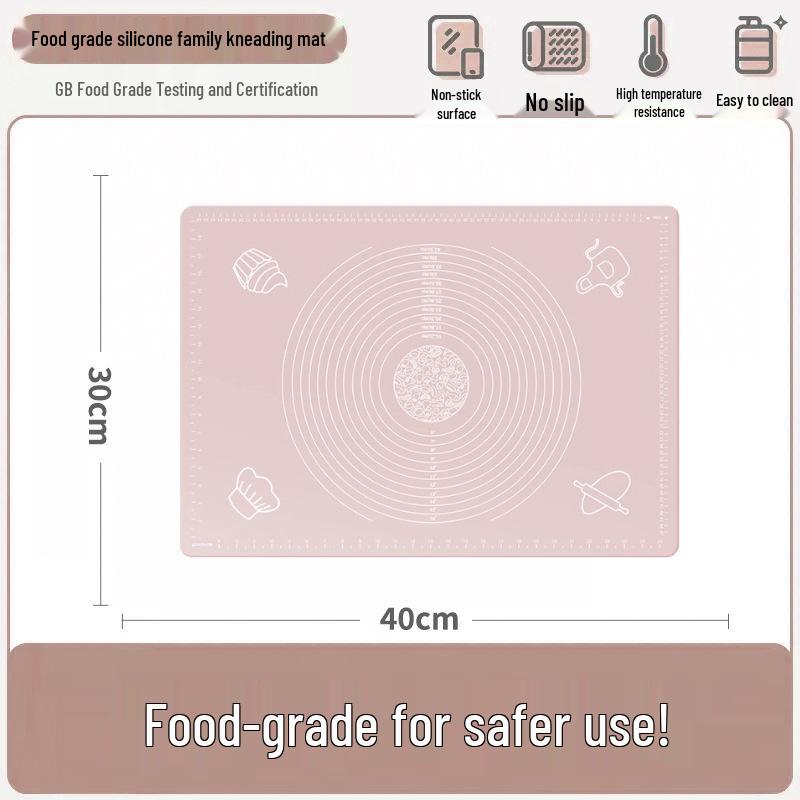 Rutschfeste Silikon-Knetmatte & Teigroller für Teigtaschen - Übergröße, Lebensmittelgeeignete Teigplatte