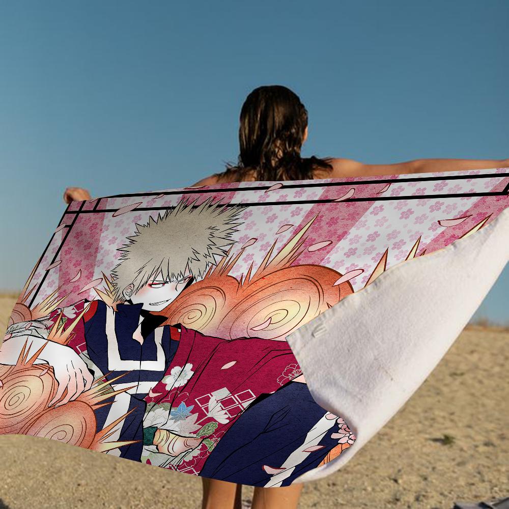 Bakugo Katsuki Beach Towel Colorful Bath Towels for Girl Microfiber Quick Dry Sand Free Beach Yoga Spa Gym Pool