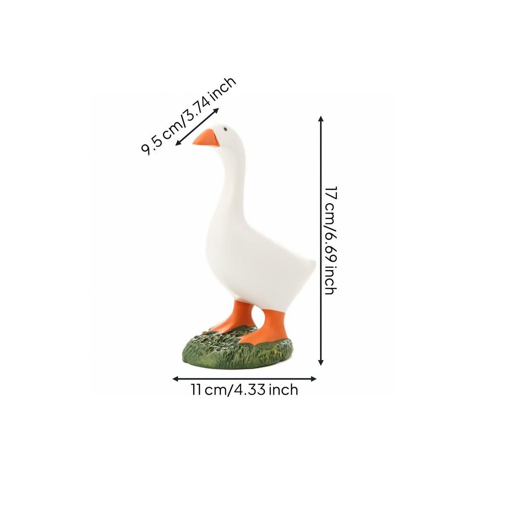 Duck Figurine with Key Hanger Playful Quirky for Shelf