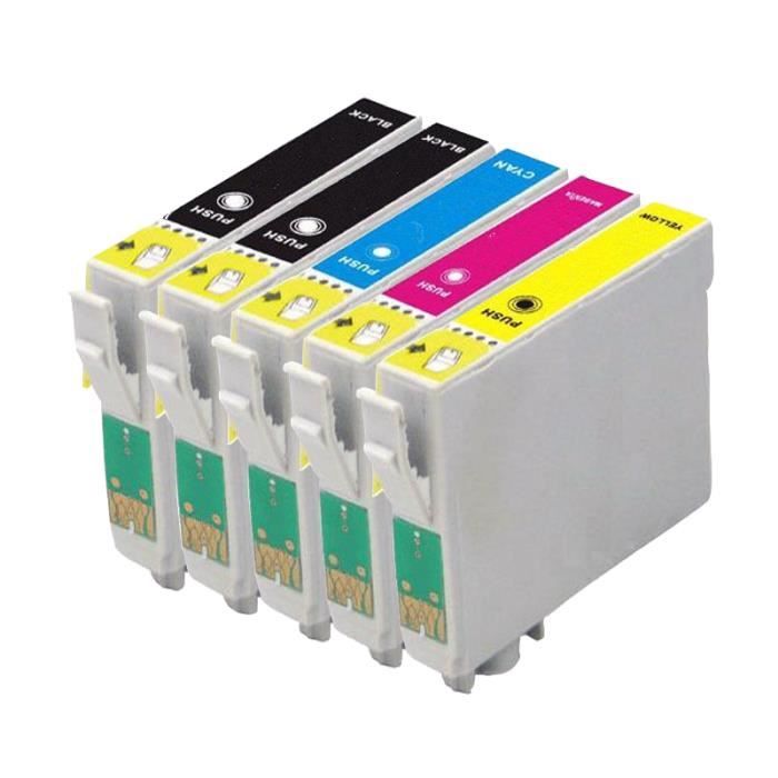 Pack de 5 Cartouches Compatible EPSON T1295 Noire et Couleurs Nopan-ink