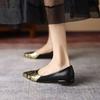 Pointed Toe Snake Pattern Slip-on Low Heel Elegant Shoes for Women Summer Young Trend Korean Style Chic Point Casual Woman Flats