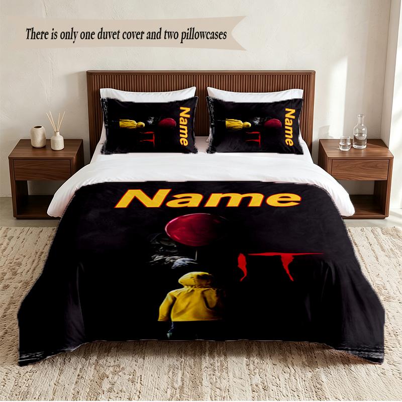 It Personalized Custom Name 3‑Piece Bedding Set Soft Duvet Cover Set For Bedroom Home Decor
