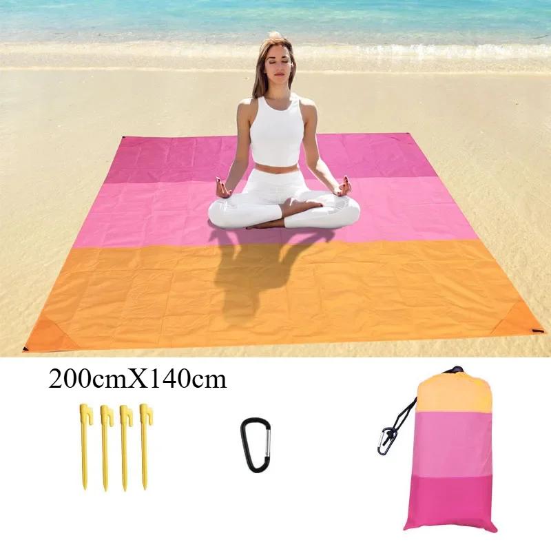 200x210cm Waterproof Pocket Beach Mat Folding Camping Sand Free Blanket Mattress Portable Lightweight Mat Outdoor Picnic Mat