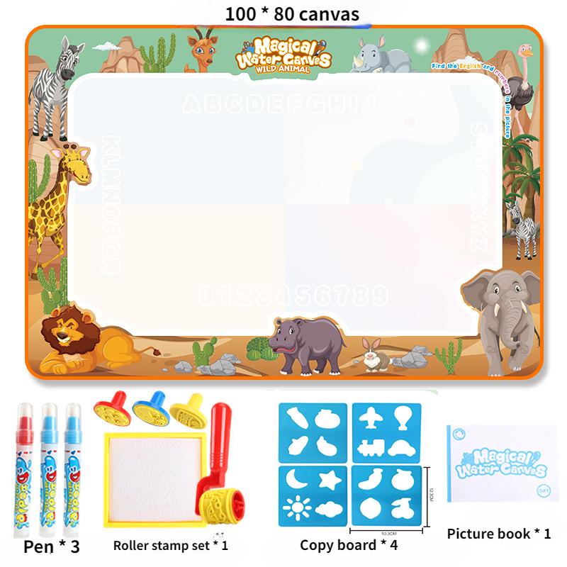 Magical Water Canvas Children's Learning Blanket Water Writing Cloth Repeated Graffiti Water Painting Blanket Large Watercolor Graffiti Pad