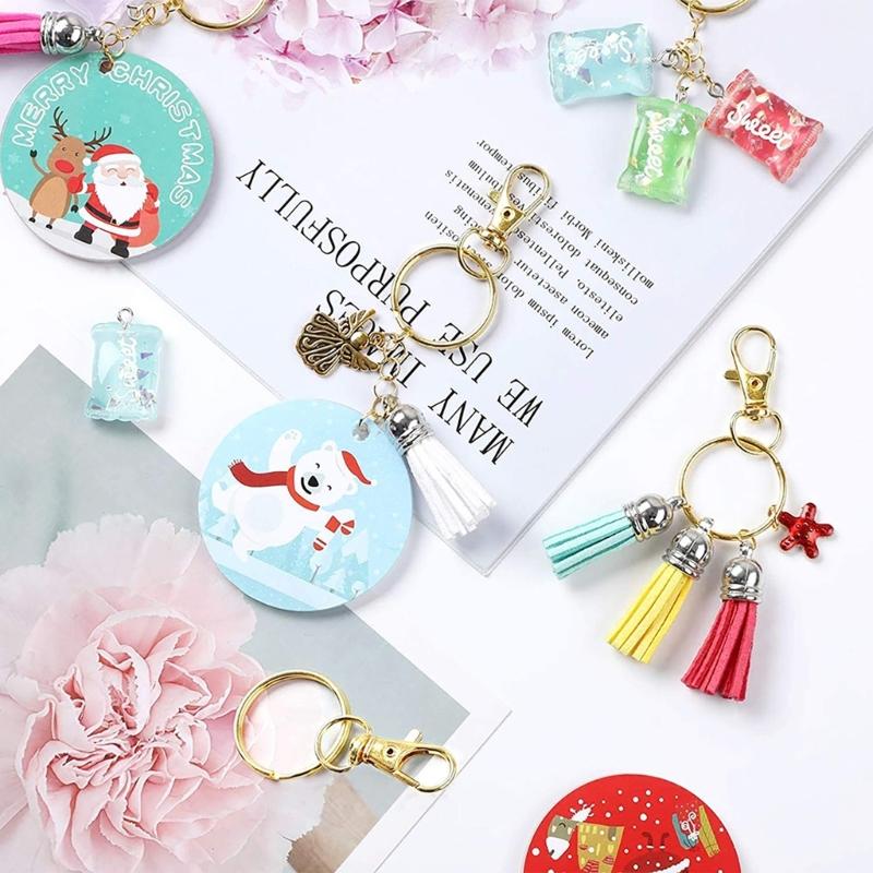 100Pcs Metal Swivel Lobster Claw Clasps Swivel Lobster Clasps with Large Rings Metal Keychain Making Accessories