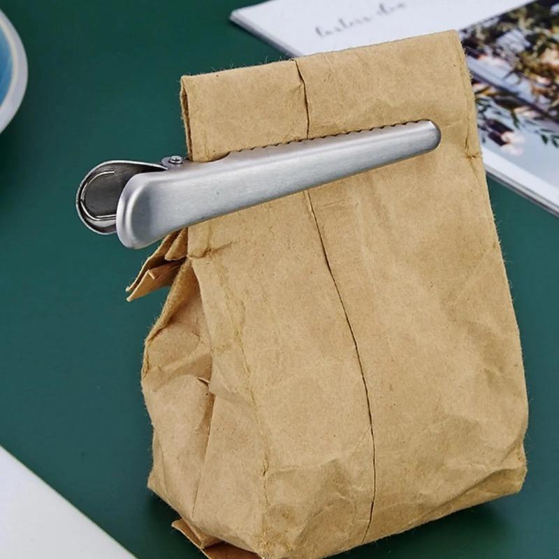 10 Stück Metall-Beutelclips Lebensmittelverschlussklemmen Edelstahl Krokodilklemme zur Aufbewahrung von Kartoffelchips Frischhalteclip