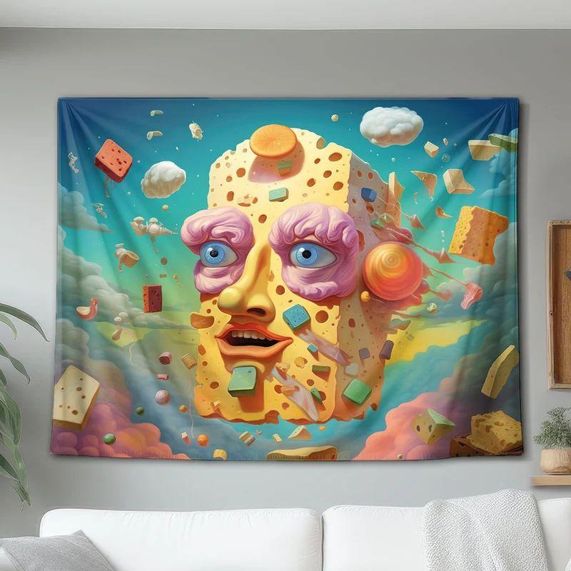 Cheese Face Tapestry in the Sky 75x100 чёрный