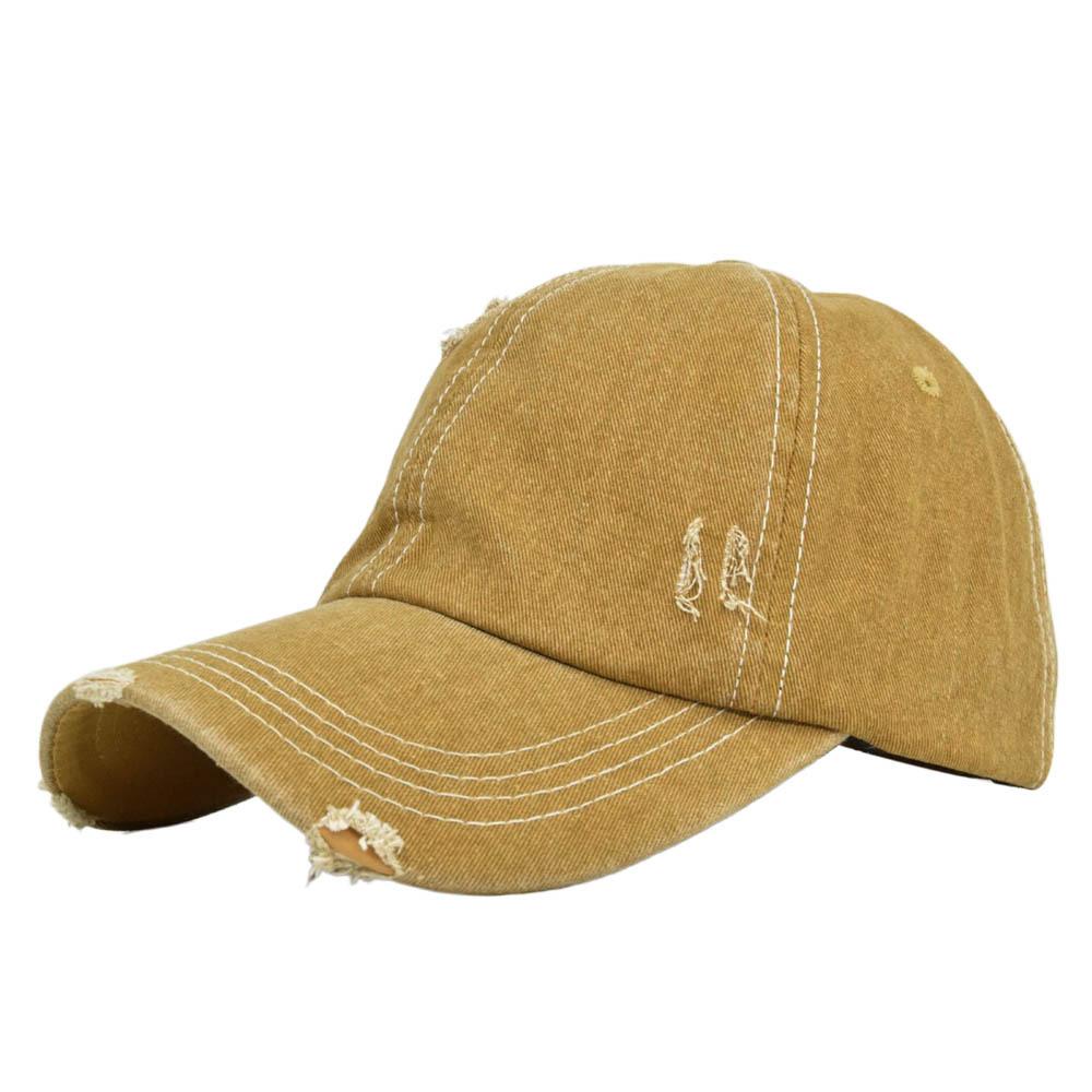 Baseball Retro Cap Denim Distressed Washed Old Solid Color Duckbill Hat Hat Sun