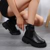 2025 Thick Sole Martin Boots Women's Plus Size Warm Knitted Platform Martin Boots New Plus Size