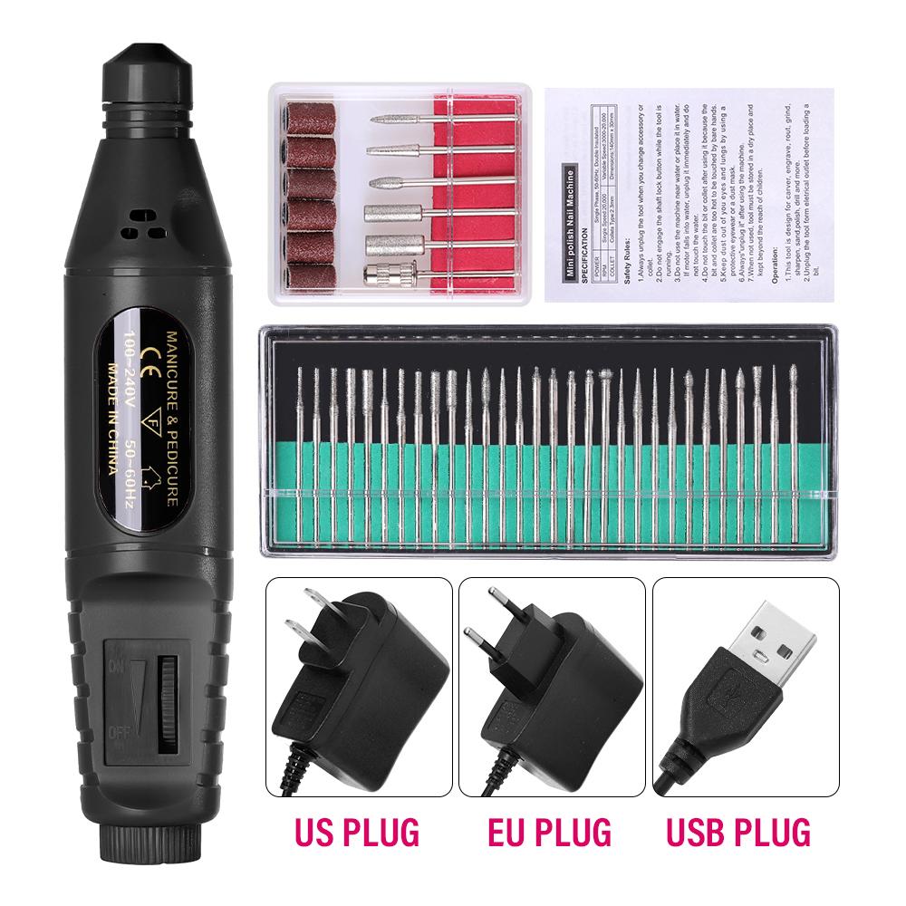 CNHIDS Professional Electric Nail Drill Machine Manicure Tools Pedicure Drill Set Portable Nail File Nail Drill Equipment