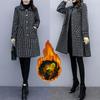 Plus Size Women's Autumn and Winter Plus Size Jacket Women's Loose and Thin Mid-length Plaid Coat