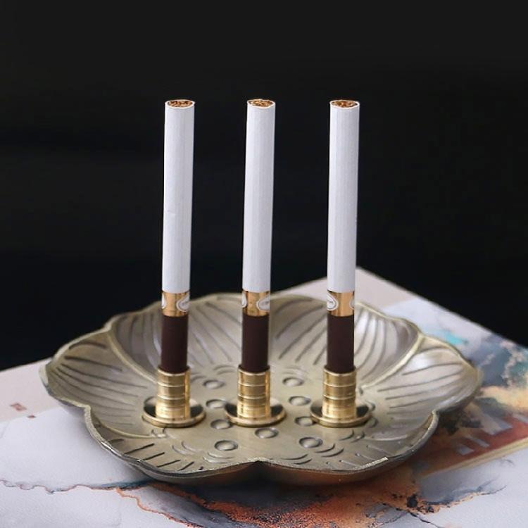 3Pcs Vintage Metal Cigarettes Holder Incenses Stick Holder Handcraft Incenses Burners with Flower Base Ashes Catcher