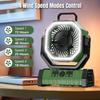Rechargeable Camping Fan with LED Light 4 Speeds Portable Outdoor Fan with Remote Control and 72H Long Battery Life for Tent