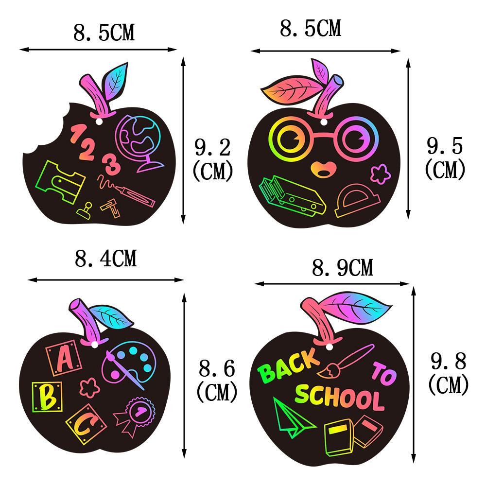 Shaped Colorful Diy Scratch Card Set Hanging School Props Decoration