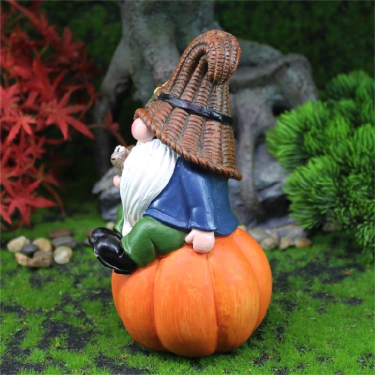 Pumpkin Gnomes Garden Statue Fall Gnomes Figurines Decoration Yard Lawn Outdoor