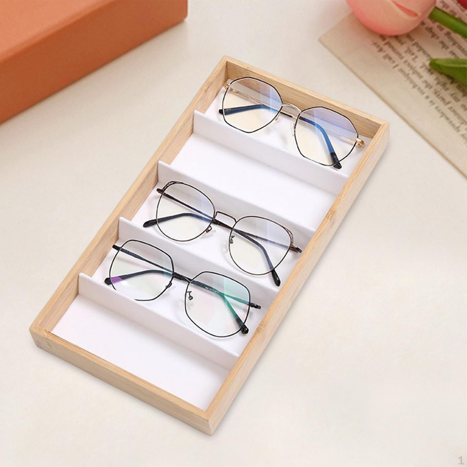 

Elegant Eyewear Organizer Tray with Velvet Lining 5 Grids