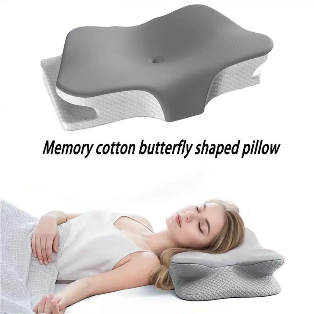 Butterfly Shaped Ergonomic Neck Pillow Slow Rebound Neck Guard Pillow  Cervical Protection