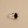 Black Onyx Pear Ring 7x10mm, 925 Sterling Silver Minimalist Ring, Dainty Minimalist Jewelry for Women