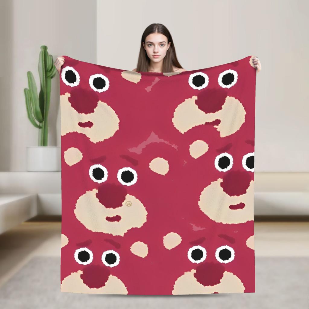 Lotso Cartoon Blanket Soft Warm Aesthetic Plush Bedding Throws For Bedroom Picnic Flannel Bedspread Bed Cover