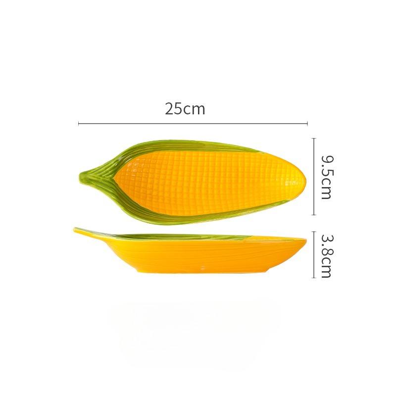 Creative Cartoon Corn Shaped Ceramic Salad Bowl Soup Bowls Family Fruit Snack Plate Kitchen Utensils Accessories Tableware