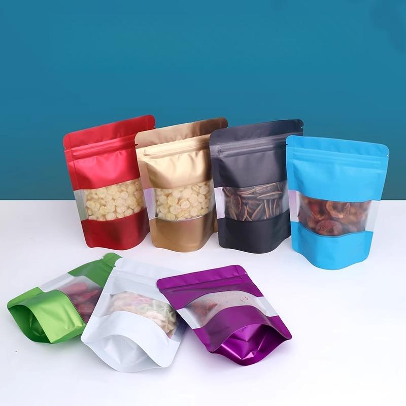 Window Independent Aluminum Foil Sealed Bag, Color Moisture-proof and Light Proof Flower Tea Nut Packaging Bag, Candy and Snack Sealed Bags