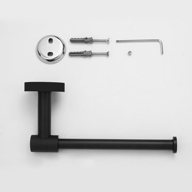 Matte Black Bathroom Accessories Knurled  Towel Bar Bath Robe Hook  Bathroom Hardware Set Shelf for Towels Paper Tissue Hol