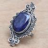 Blue Sapphire Gemstone Handmade Silver Jewelry  "7"