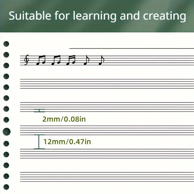 60-Sheet B5 Music Notation Notebook - Reusable Loose-Leaf Staff Paper, Double-Sided Exercise Book for Musicians & Composers