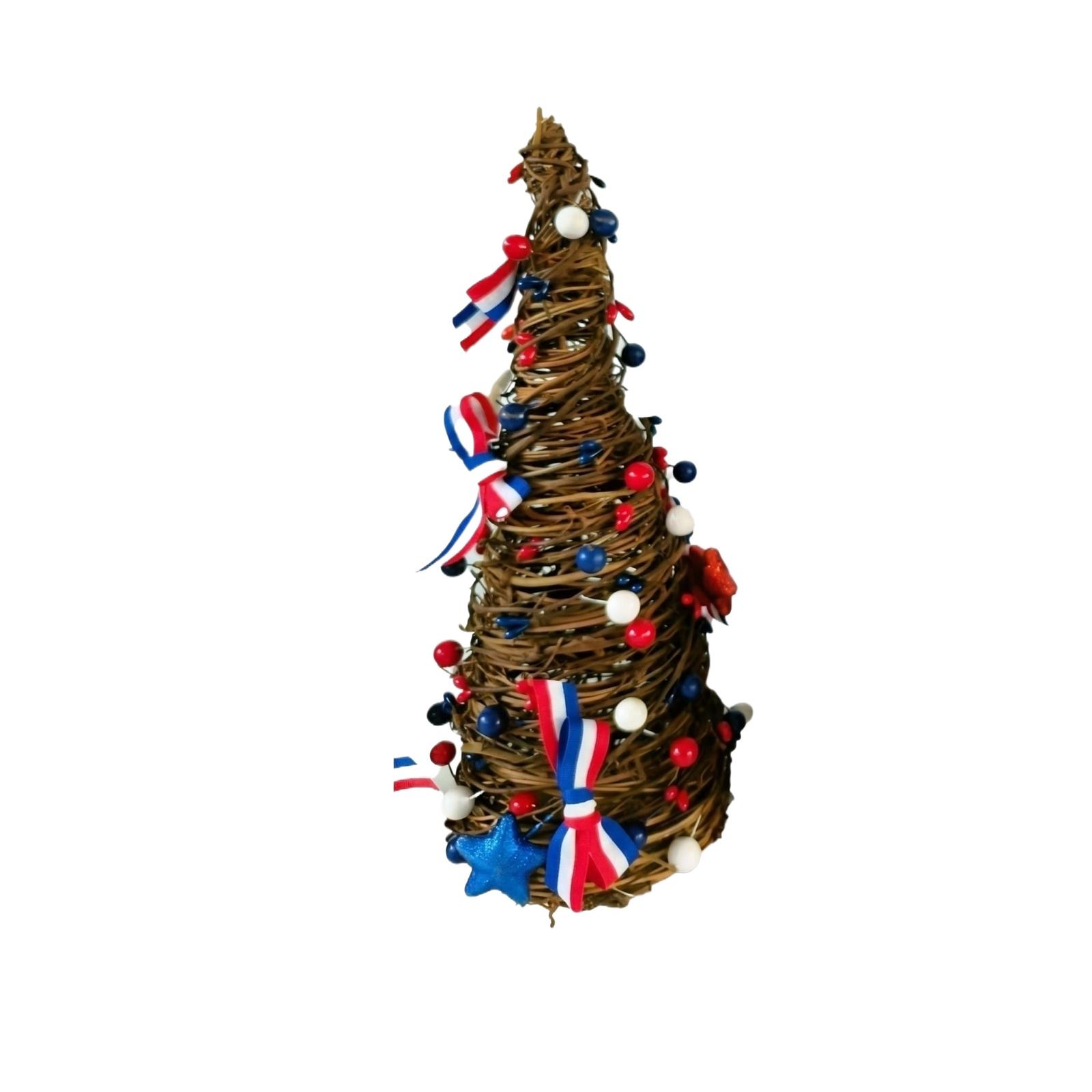 

American Independence Day Tree Ornament, Red, And Blue Wisteria Spiral Table Decoration One Size
