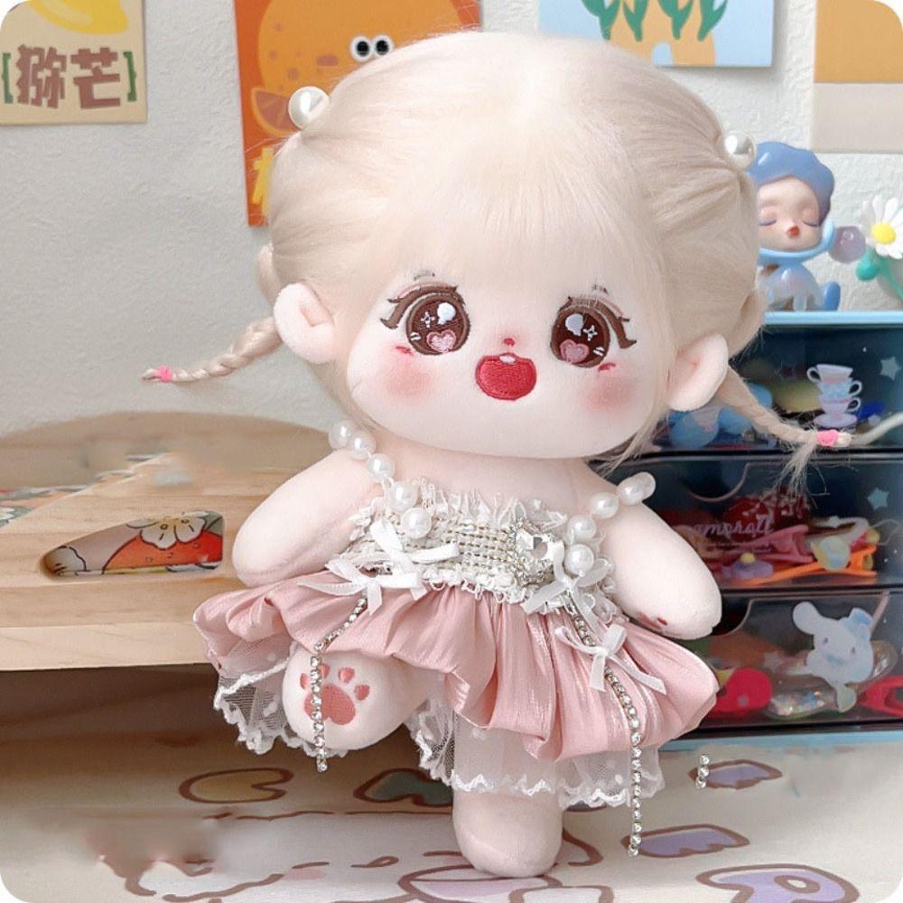 Mini Cartoon Plush Jumpsuit Cartoon Style Mini Clothes Suits Idol Doll Outfit  20cm Cotton Doll
