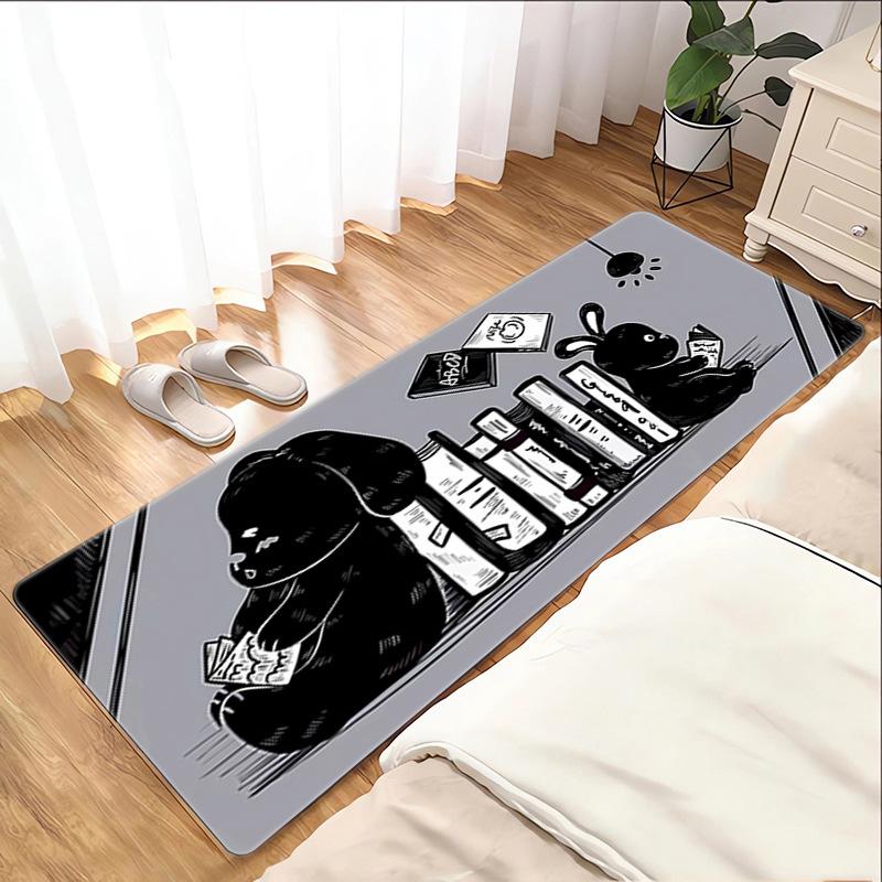 Cute Cat Cartoon Carpet Mat Rug - Kawaii Kitten Pattern Home Decoration for Bedroom Living Room Non-Slip Floor Mat Bedroom Decor