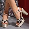 Fashion 2025 Summer Fashion Women's Platform Mixed Colors Sandals Buckle Strap Super High Chunky Heels Daily Dress Party Walking Shoes