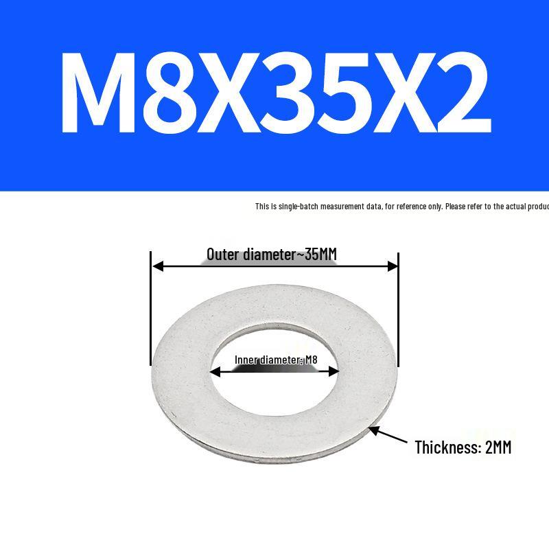Stainless Steel 304 Flat Washer, Thickened Round Screw M6 M8 M10
