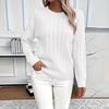 Round Neck, Fried Dough Twists Thickened Knitwear, Female, Autumn and Winter 2025 New Style, Knitwear, Solid Color Top, Base Sweater