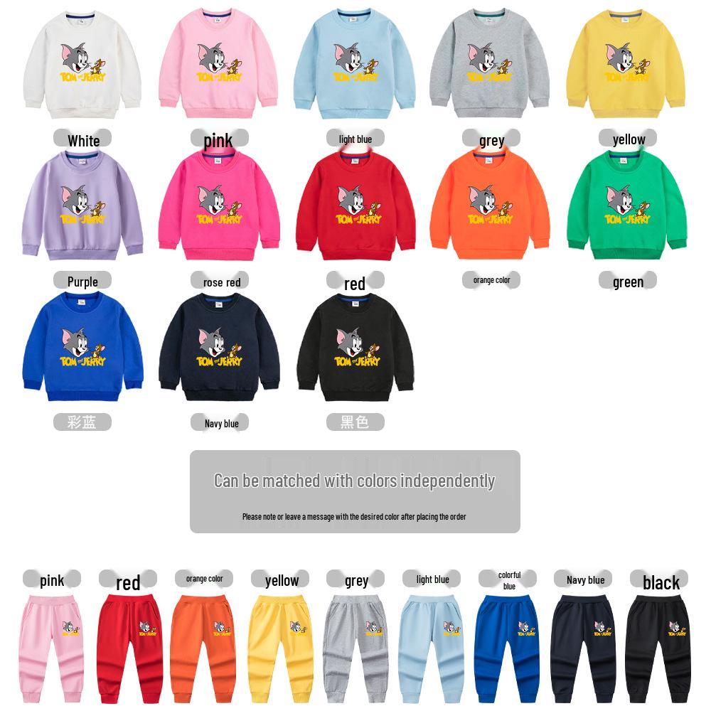 Autumn 2022 Kids' Sweatshirt and Pants Set: Stylish Casual Two-Piece for Boys and Girls