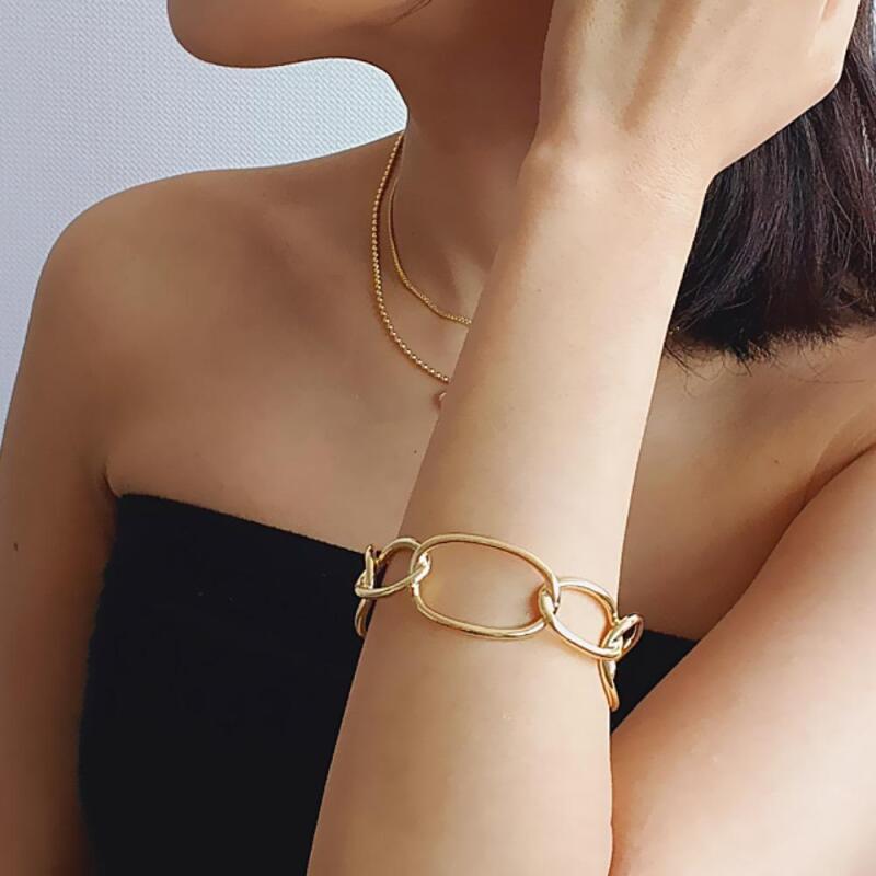 

Liie Bracelet Summer Silver Women s Minimal Round Gold Bangle gold