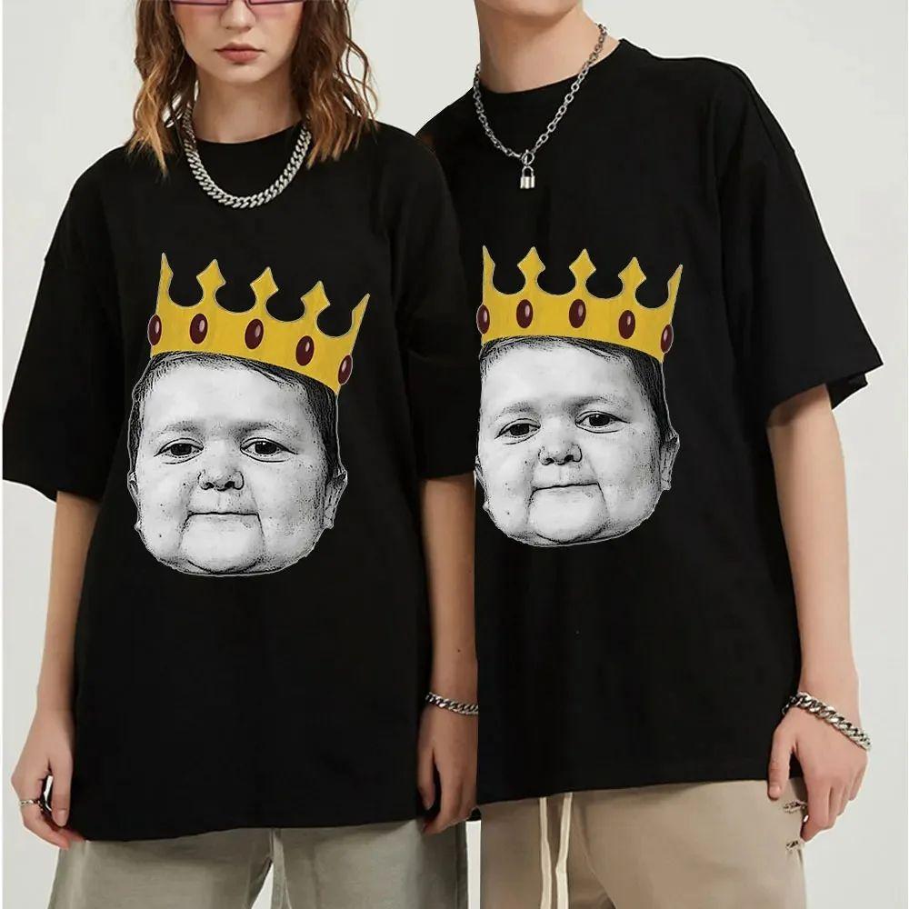 Hasbulla Magomedov Fun Printed Women Cotton T-shirt Summer New Cartoon Graphic T-shirt Loose Y2K Top Couple Personalized T-shirt