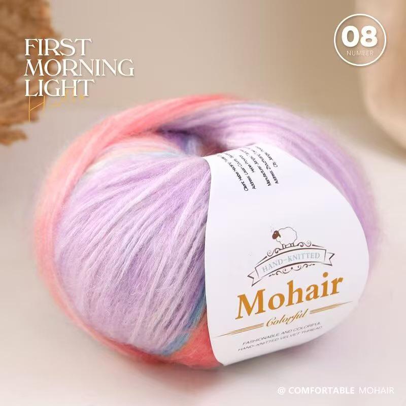 Silk Mohair Gradient Yarn for Hand-Knitted Shawls and Sweaters