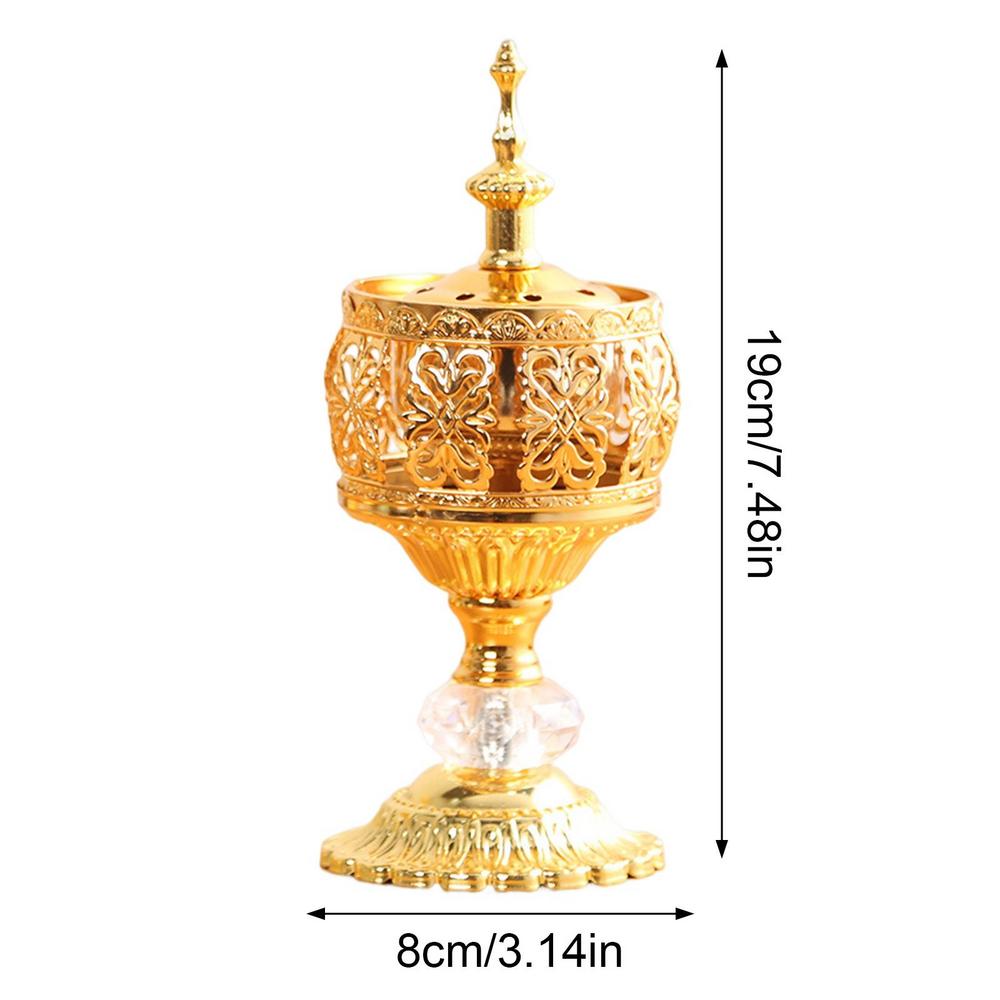 Metal Incense Burner Holder Censer Cone Arabian Stick Frankincense Vintage Bakhoor Coil Ash Catcher Iron Aromatherapy Fragrance