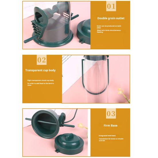 Outdoor Hanging Bird Feeder Hummingbird Food Holder Transparent Large Capacity Easy To Refill Wild Bird Feeder