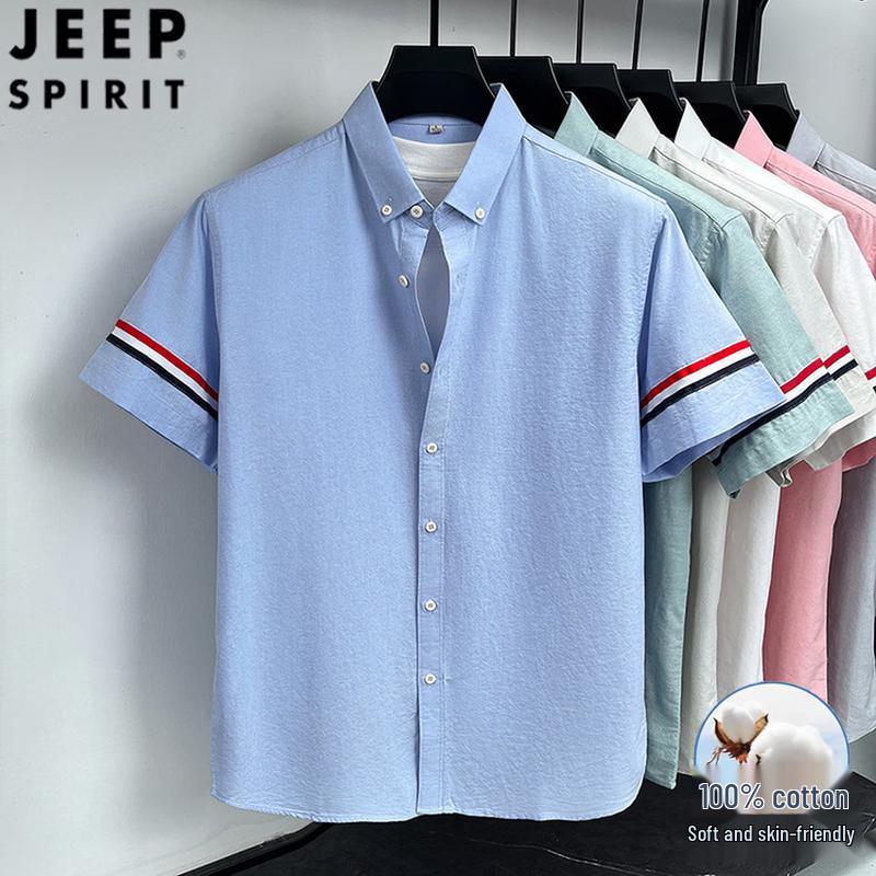 

Мужская повседневная рубашка с коротким рукавом JEEP SPIRIT из чистого хлопка M