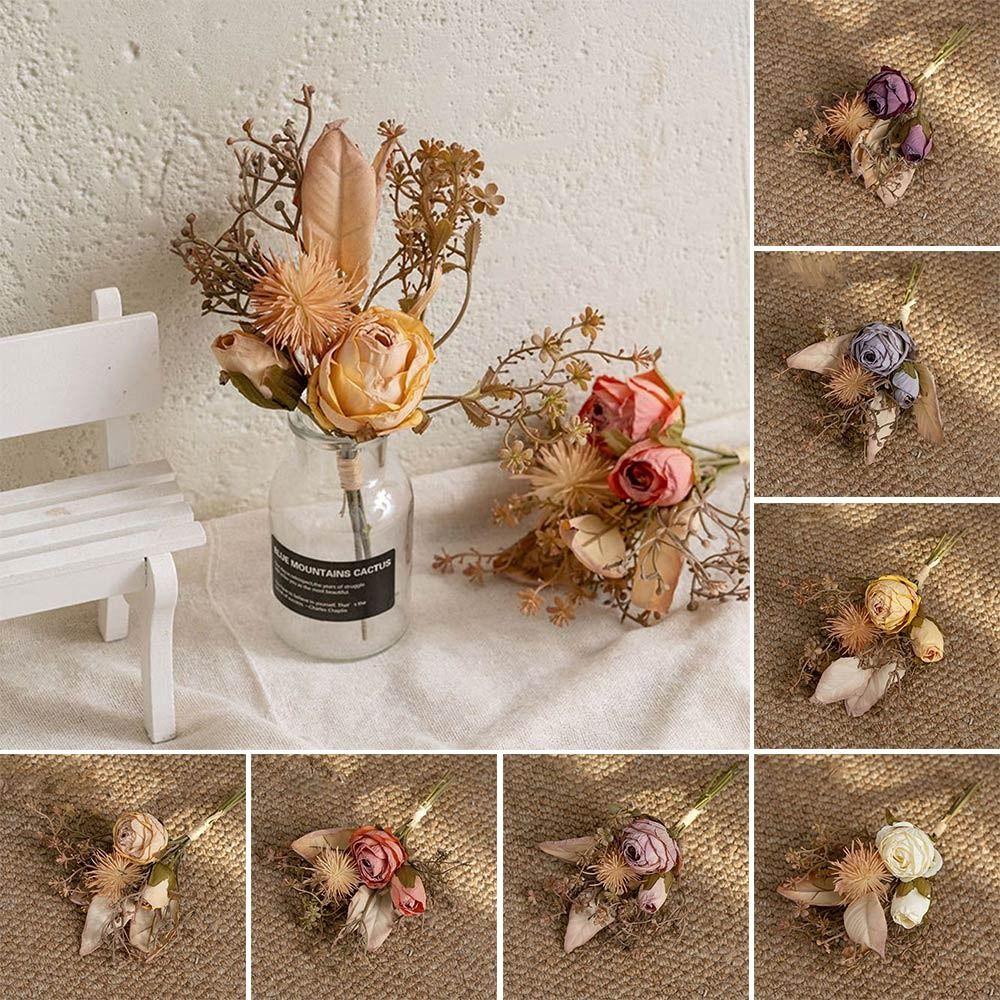 

Silk Petals Faux Flower DIY Bridal Bouquet NEW Artificial Rose Bouquet Gift шампанського