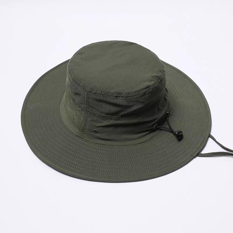 Unisex Sun Protection Wide Brim Bucket Hat - Breathable, Lightweight, Perfect for Outdoor Activities & Fishing