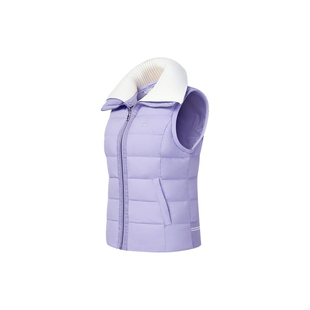 

FILA Golf Series Solid Color Zip Collar Sleeveless Down Vest Women Vests Lavender A11W345906FPU S