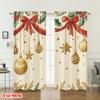 Flachdruck Frohe Weihnachten Mode Vorhänge Stechpalme Schleife Sterne Ornament Digital Bedruckt Polyester Vorhänge Set von 2 Hergestellt
