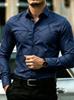 Modern Men's Long Sleeve Shirt with Geometric Line Print, Great for Daily & Formal Wear.