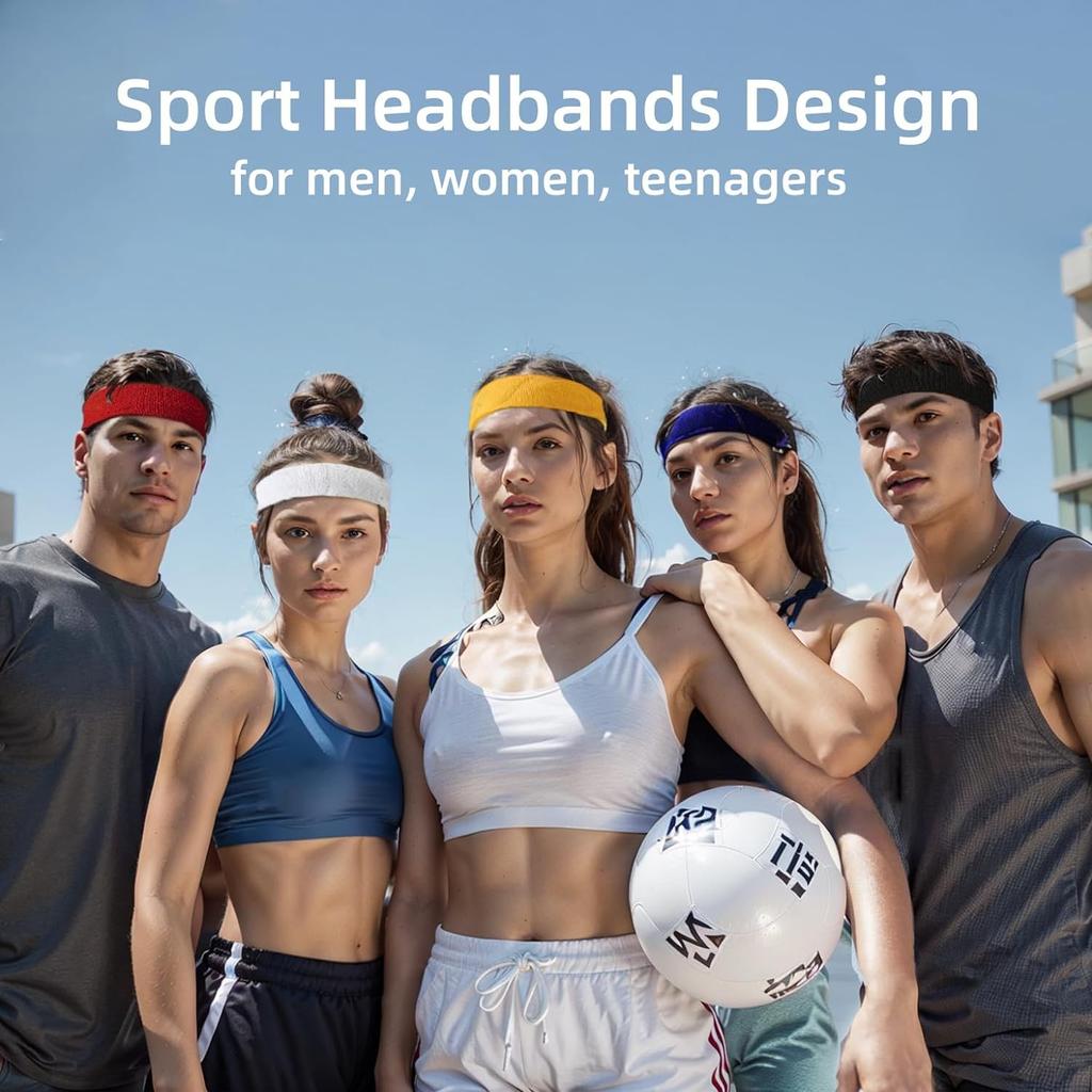 Premium Sweat Absorbent Headband for Sports, Fitness & Yoga Comfortable, Stretchable & Stylish Design in Red