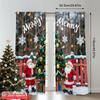 2pcs 2D Flat Printing Merry Christmas Popular Curtains Merry Christmas Santa Tree 100% Polyester Without Electricity 0 Use for